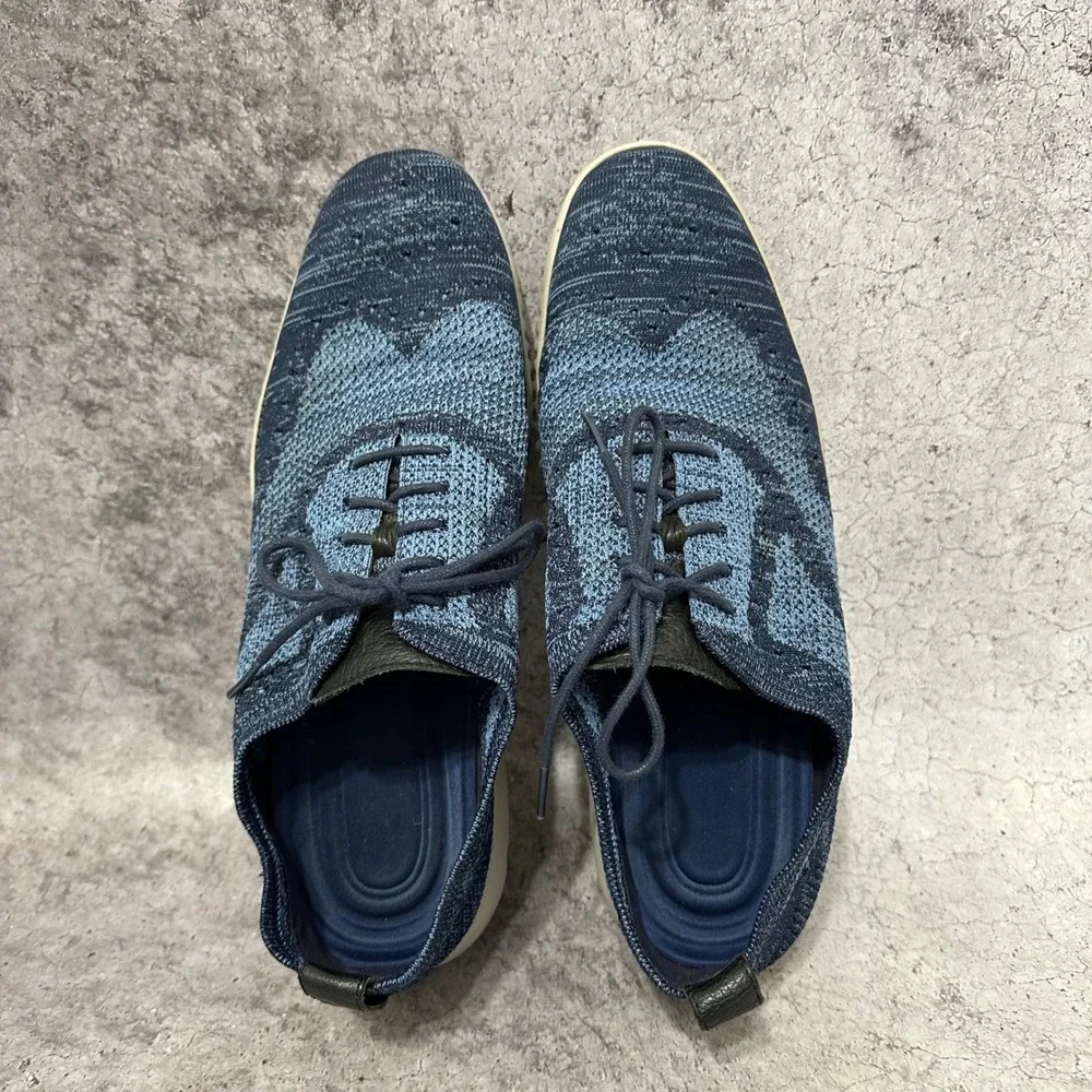 Cole Haan 2.ZEROGRAND Stitchlite Wingtip Mens 10.5M Blue Oxford Shoes C27946